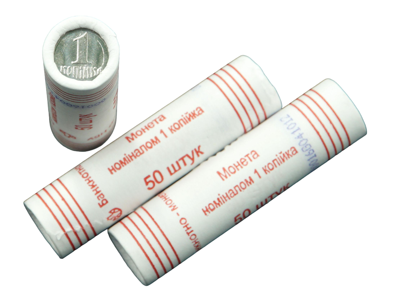 Коллекционная монета Украина 2012 1 копейка рол 50 шт.