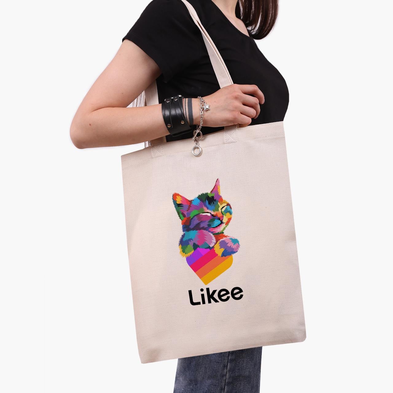 Эко сумка шоппер Likee Cat 41x35 см Бежевый (9227-1040-WT) Эко сумка шоппер Likee Cat 41x35 см Бежевый (9227-1040-WT)