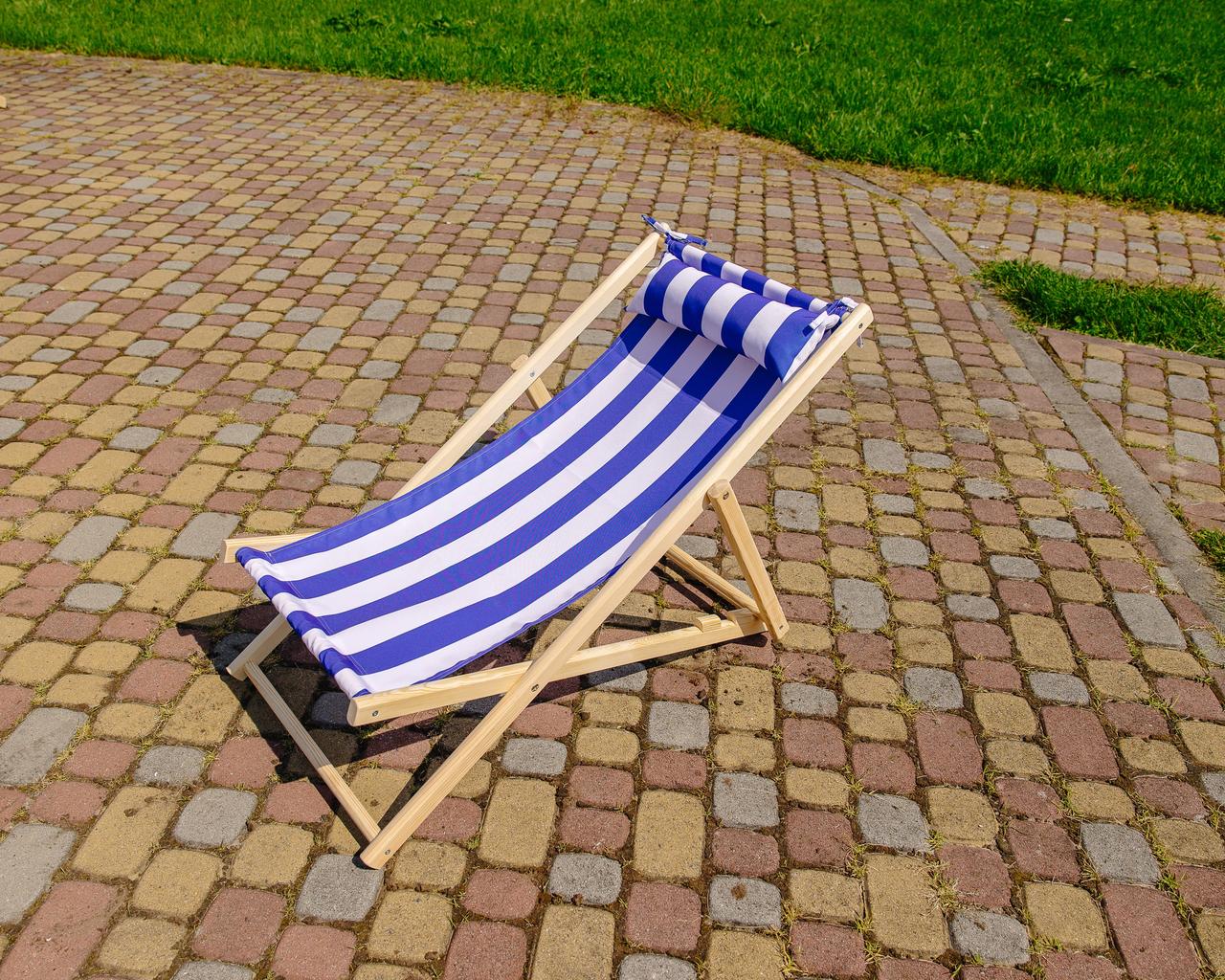 Шезлонг для дачи тканевый XRmaster с подушкой Голубой (КШ-003/1) - фото 2 Шезлонг для дачи тканевый XRmaster с подушкой Голубой (КШ-003/1) - фото 2