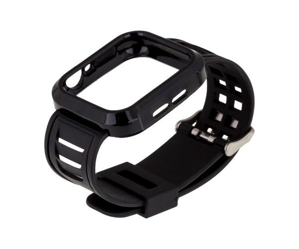 Ремешок Silicone Shine для Apple Watch и Protect Case 44 мм Black Ремешок Silicone Shine для Apple Watch и Protect Case 44 мм Black