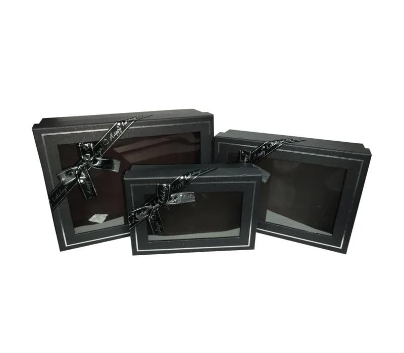 Набор подарочных коробок Stenson R33298G Incredible 29х21х10/26х19х8/23х17х7 см 3 шт. Black (606804)