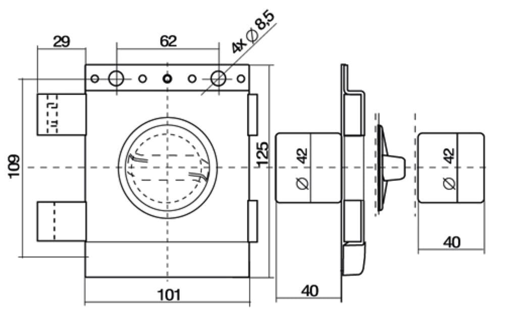 Замок накладний Gerda Tytan ZX GT8 ключ 103 мм Коричневий (00000902) - фото 3