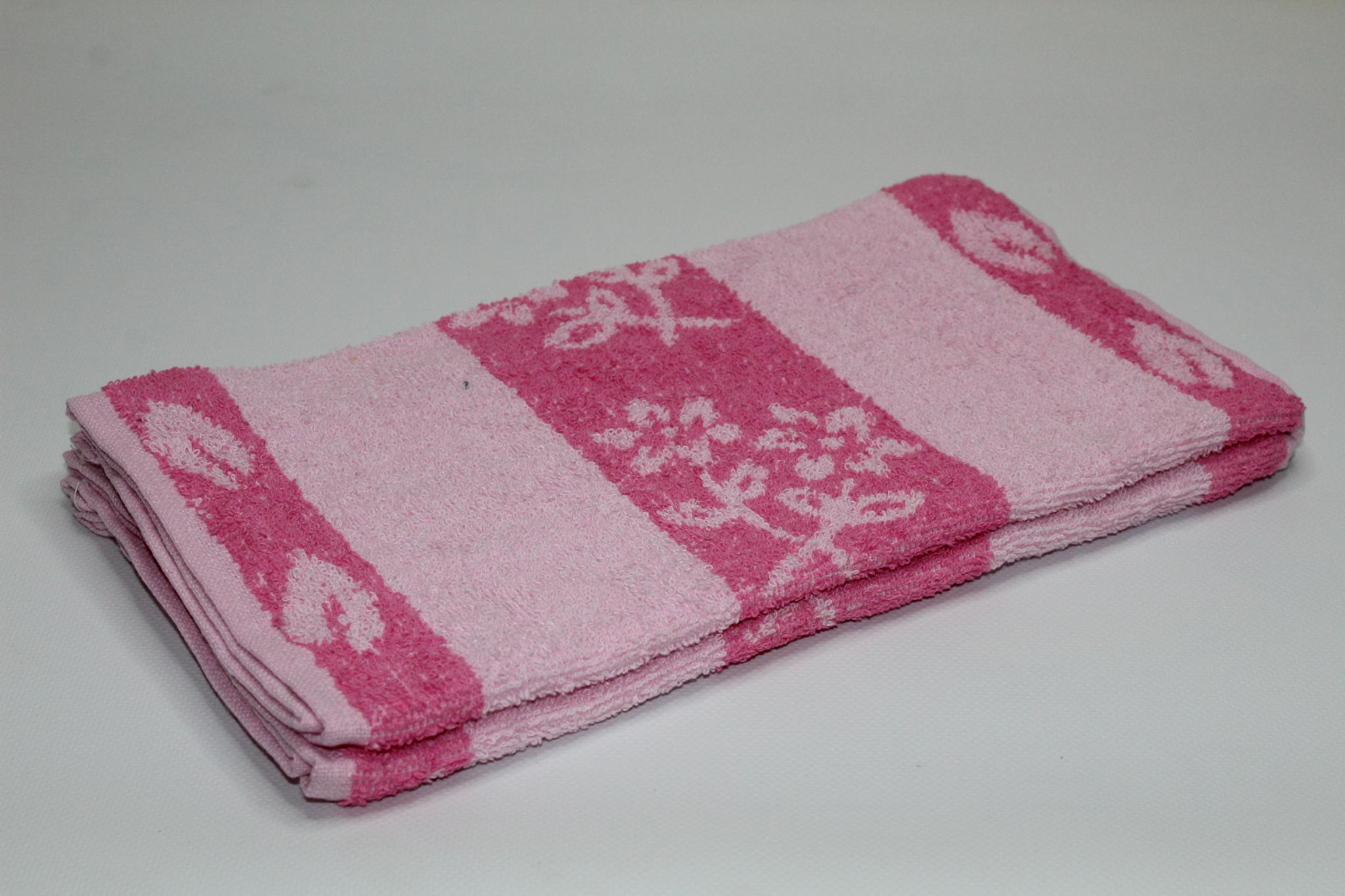 Набір кухонних рушників Квіти та смужка 35х70 см махра 2 шт. Рожевий (00713) - фото 1 Набір кухонних рушників Квіти та смужка 35х70 см махра 2 шт. Рожевий (00713) - фото 1