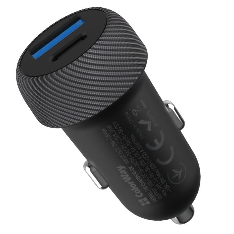 Зарядное устройство в авто ColorWay CW-CHA064PD-BK USB-C USB-A 35W PD 3.0/QC 3.0 Black (35575367)