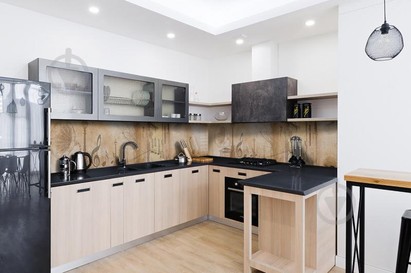 Скинали на кухню Zatarga «Музыка в старом городе» 650х2500 мм виниловая 3Д наклейка кухонный фартук Z180745/1