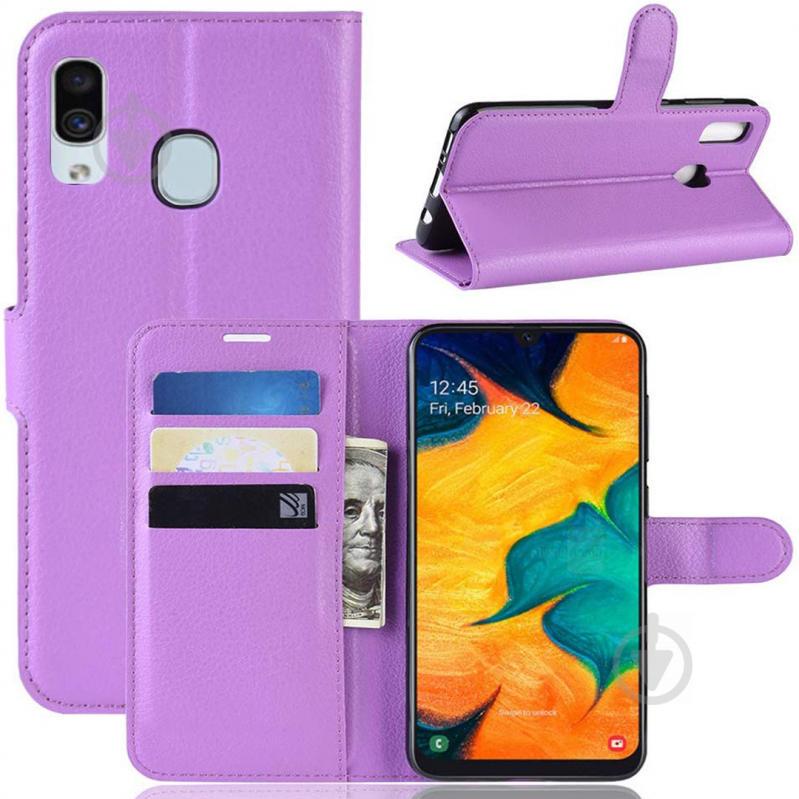 Чехол-книжка Litchie Wallet для Samsung Galaxy A20 / Galaxy A30 Фиолетовый (hub_mQSd17585)
