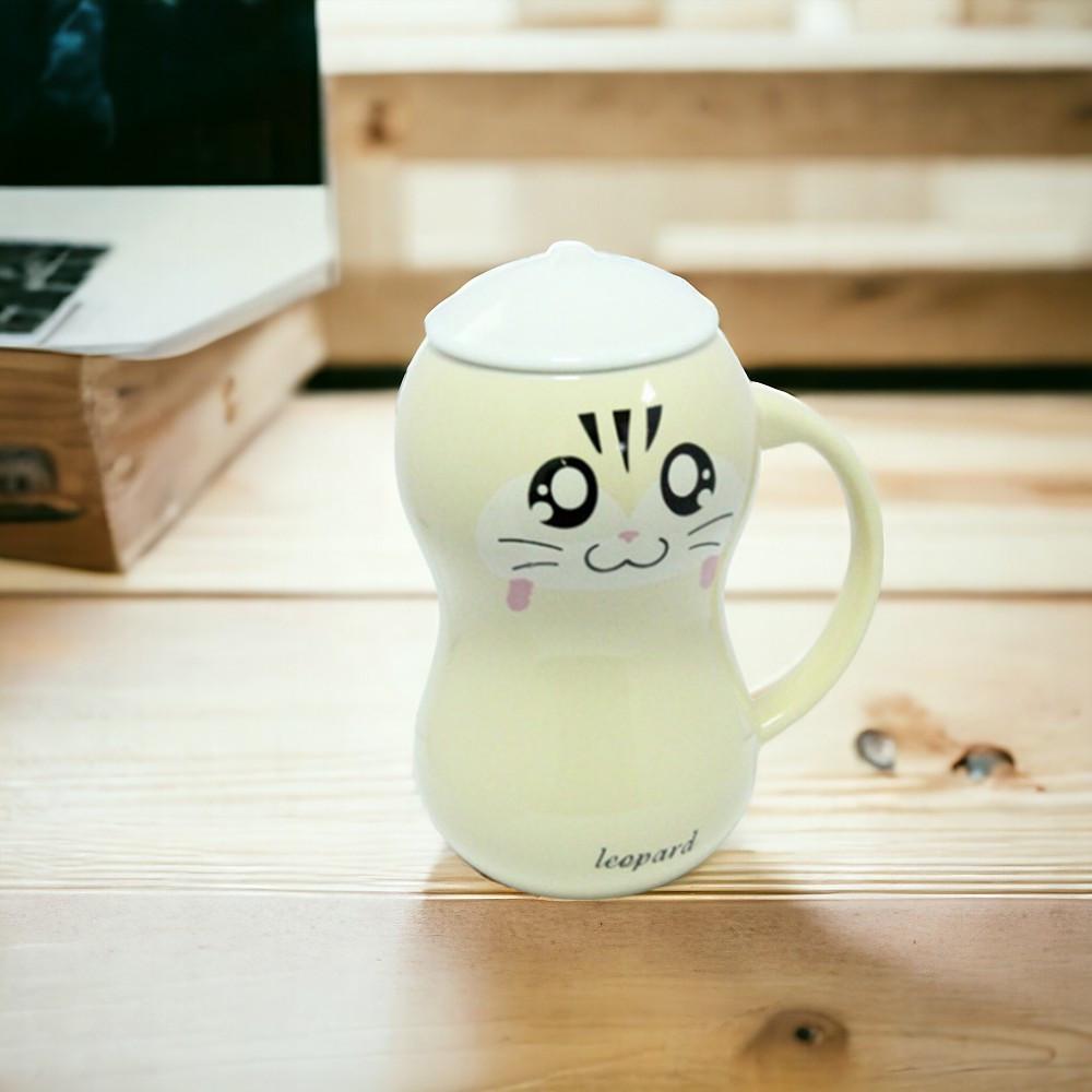 Чашка керамическая с крышкой В мире животных 420 мл Желтый (21-жов-О8030-29) - фото 3 Чашка керамическая с крышкой В мире животных 420 мл Желтый (21-жов-О8030-29) - фото 3