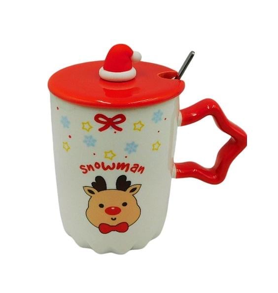 Чашка новогодняя R32295 Merry Christmas с крышкой и ложкой 400 мл