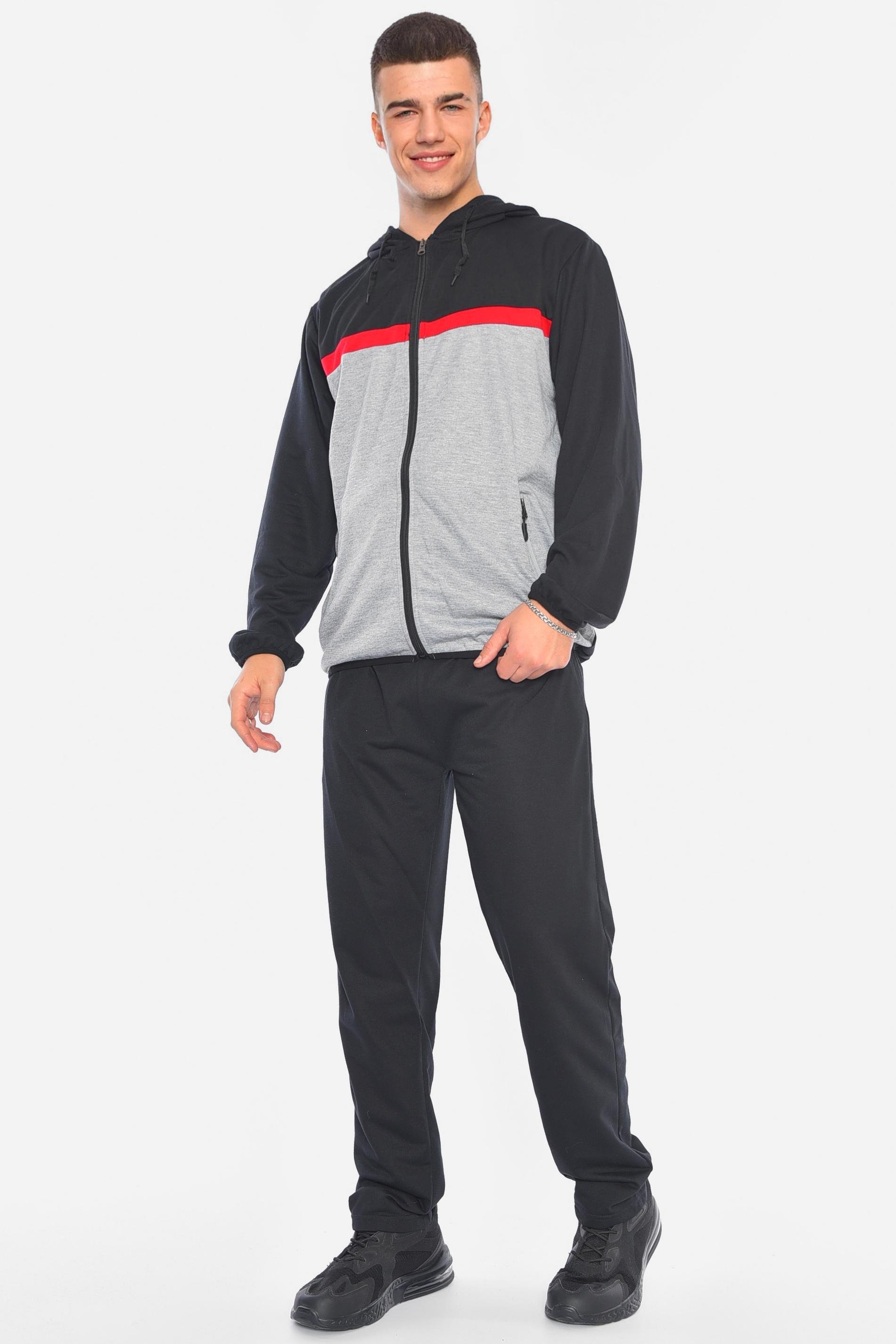 Спортивный костюм мужской 3XL Черно-серый (192036)