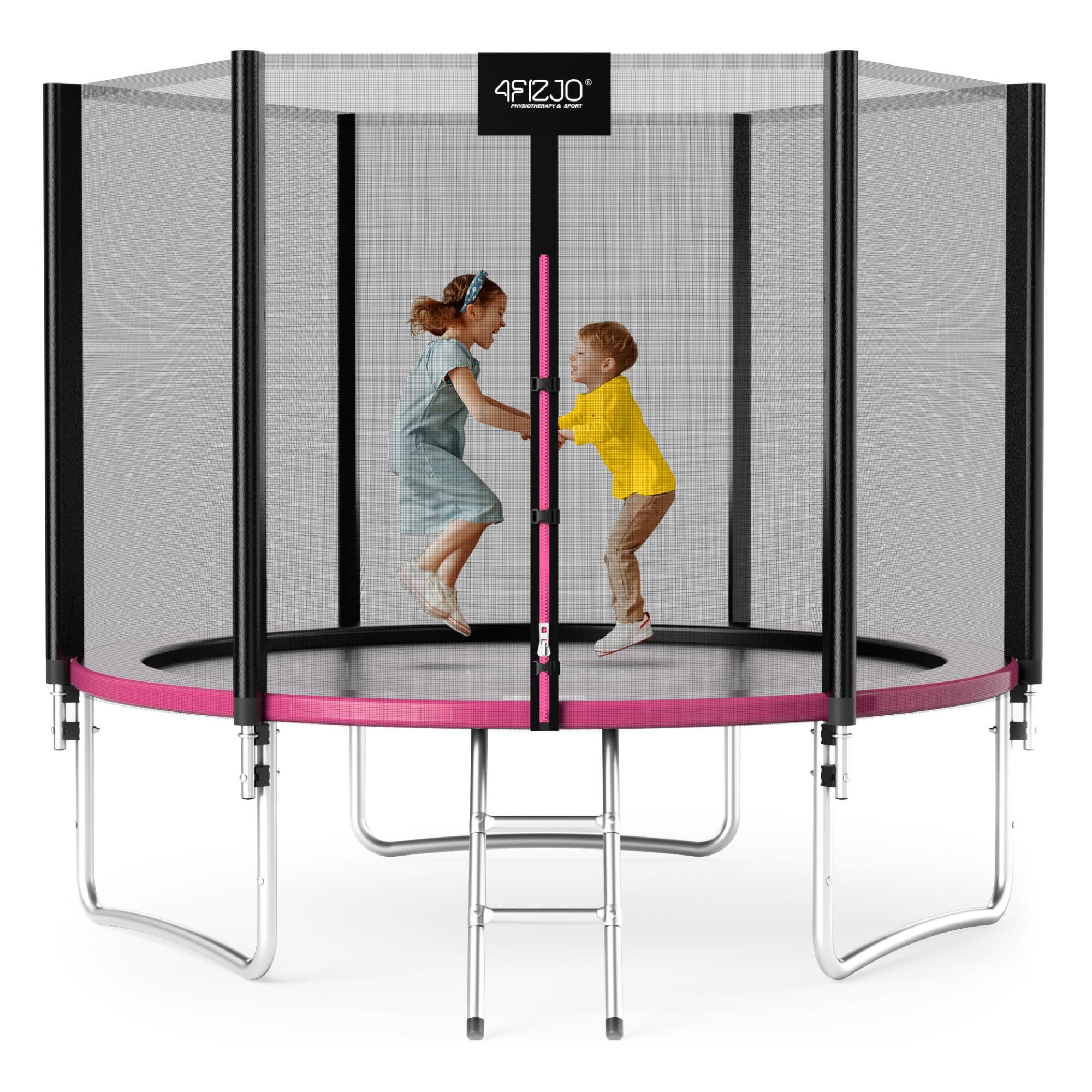 Батут с наружной сеткой 4fizjo Classic 10FT 312 см Black/Pink (P-5907739314567)