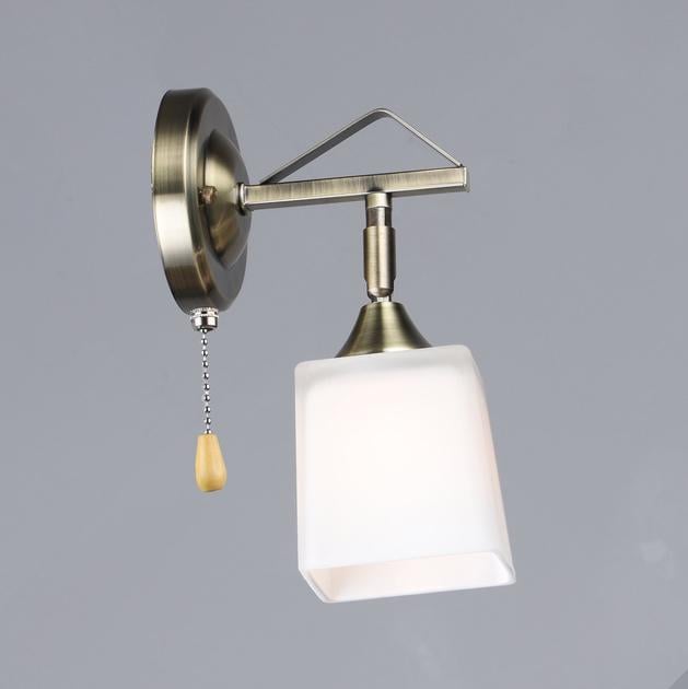 Бра настенное Valeso с плафоном квадрат Е27 IP20 B N6651/1W AB 60W Бронзовый (28685996)