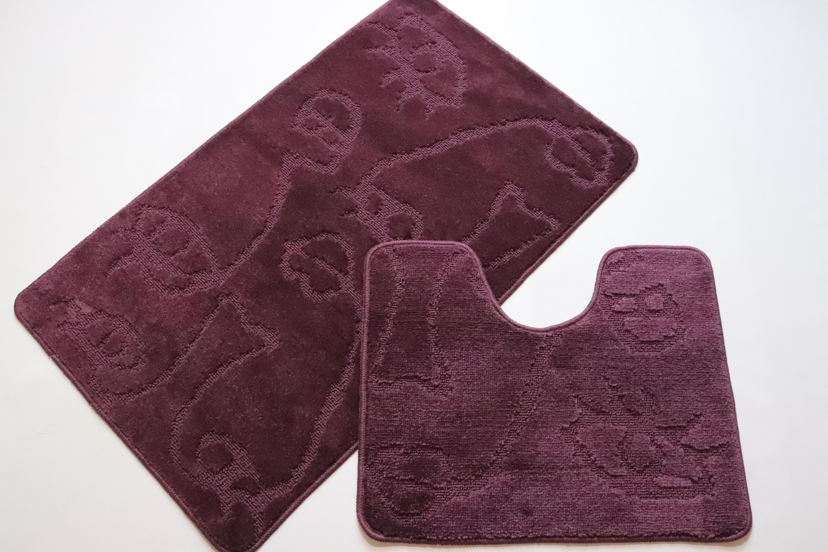 Набор ковриков для ванной и туалета Vonaldi 100x60/50x60 см Violet (10567) - фото 2 Набор ковриков для ванной и туалета Vonaldi 100x60/50x60 см Violet (10567) - фото 2