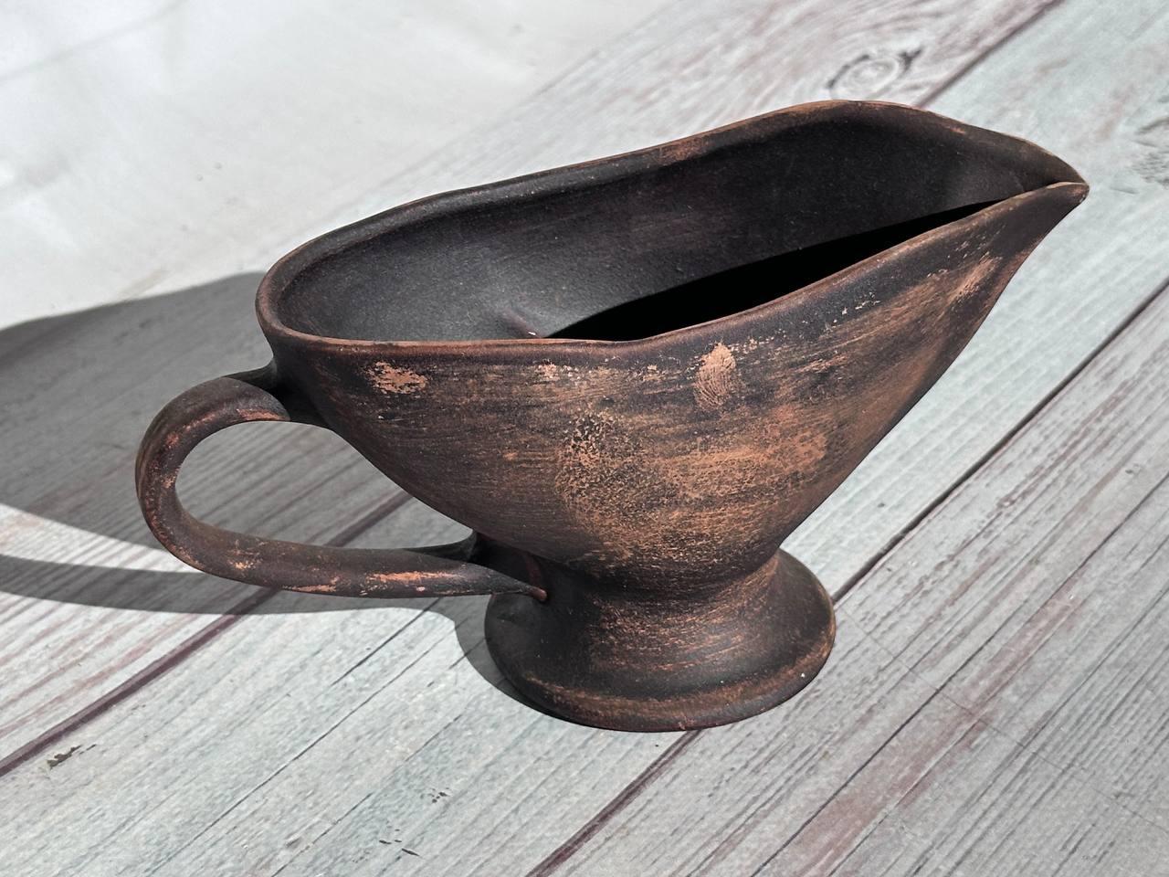 Соусник глиняний з ручкою 250 мл (2372798220) - фото 2 Соусник глиняний з ручкою 250 мл (2372798220) - фото 2