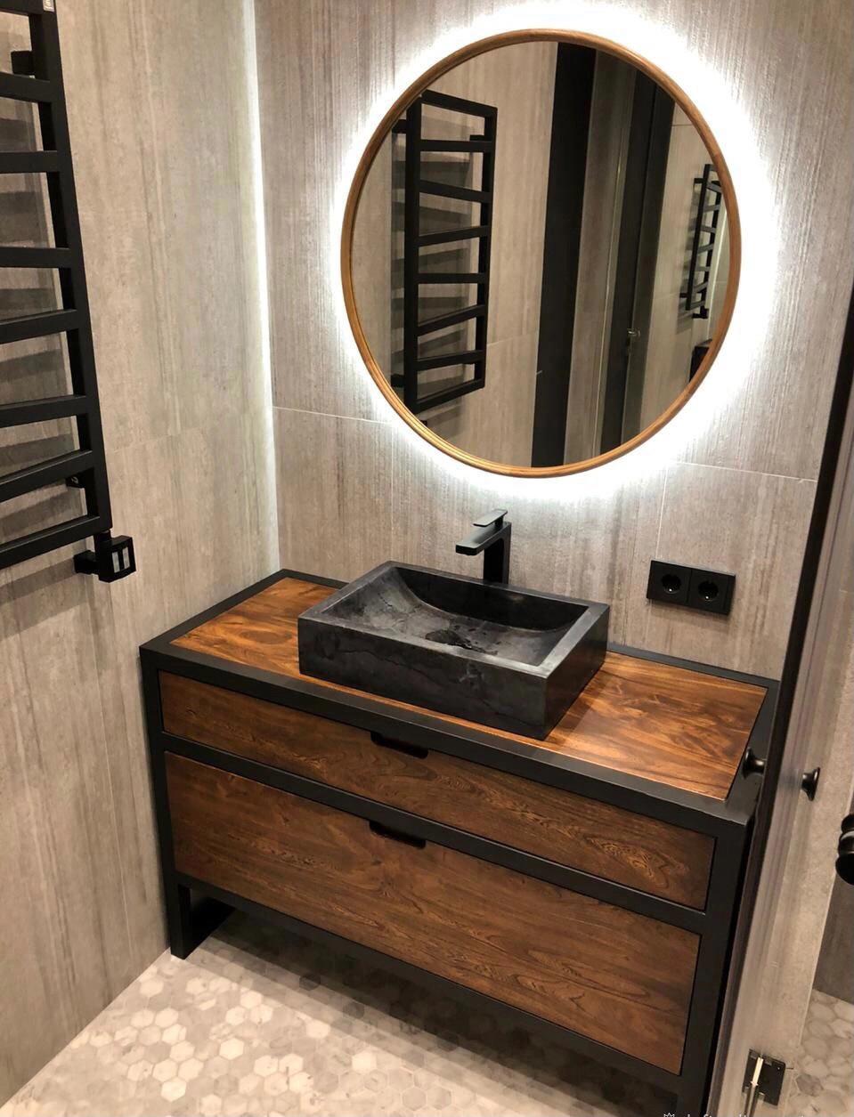 Тумба в ванную комнату под накладной умывальник EcoLoft IN-2218 в стиле лофт (23752032) Тумба в ванную комнату под накладной умывальник EcoLoft IN-2218 в стиле лофт (23752032)