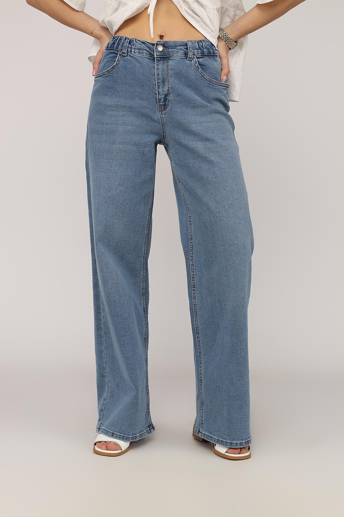 Джинсы женские Wide leg ЦБ-00270125 р. 46 Синий (SKT001045566)