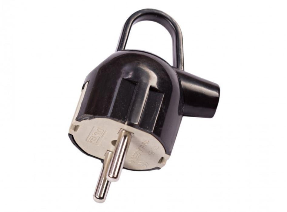 Вилка Luxel с заземлением угловая с кольцом (1111)