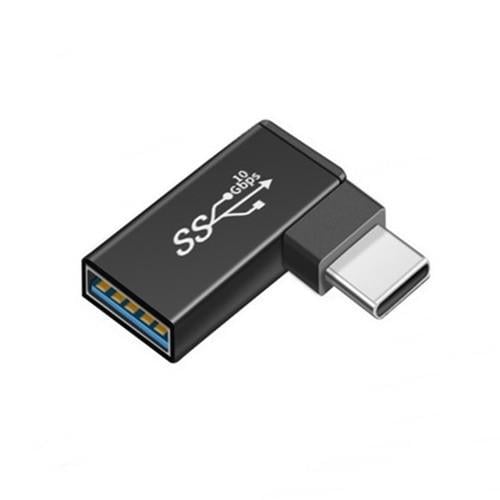 Перехідник-адаптер кутовий USB Type-C 3.1-USB M/F 10Gbps eXpert Type-7 Black - фото 1