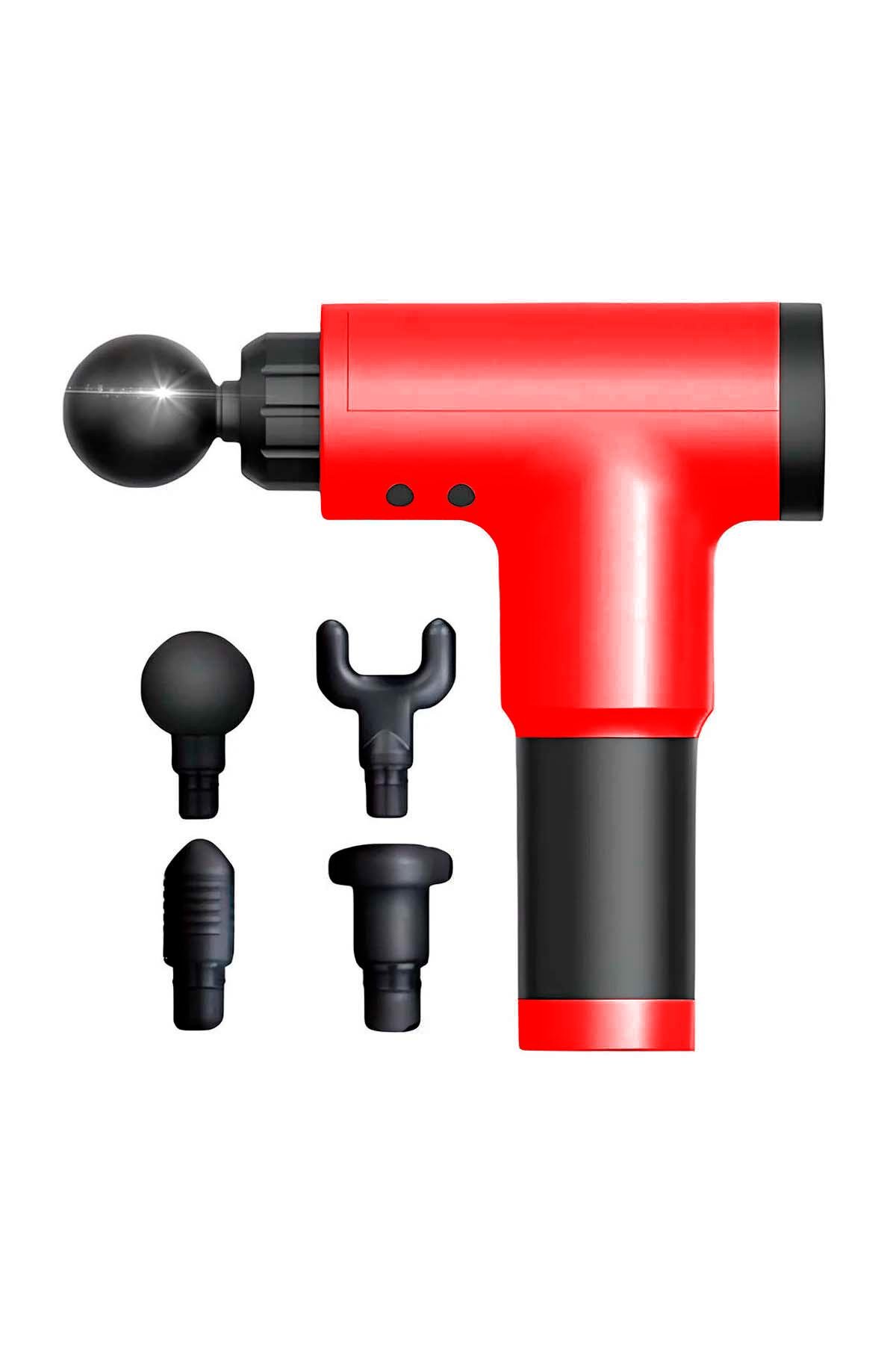 Масажер перкусійний для тіла BRS ручний зі змінними насадками портативний Red (529004034)