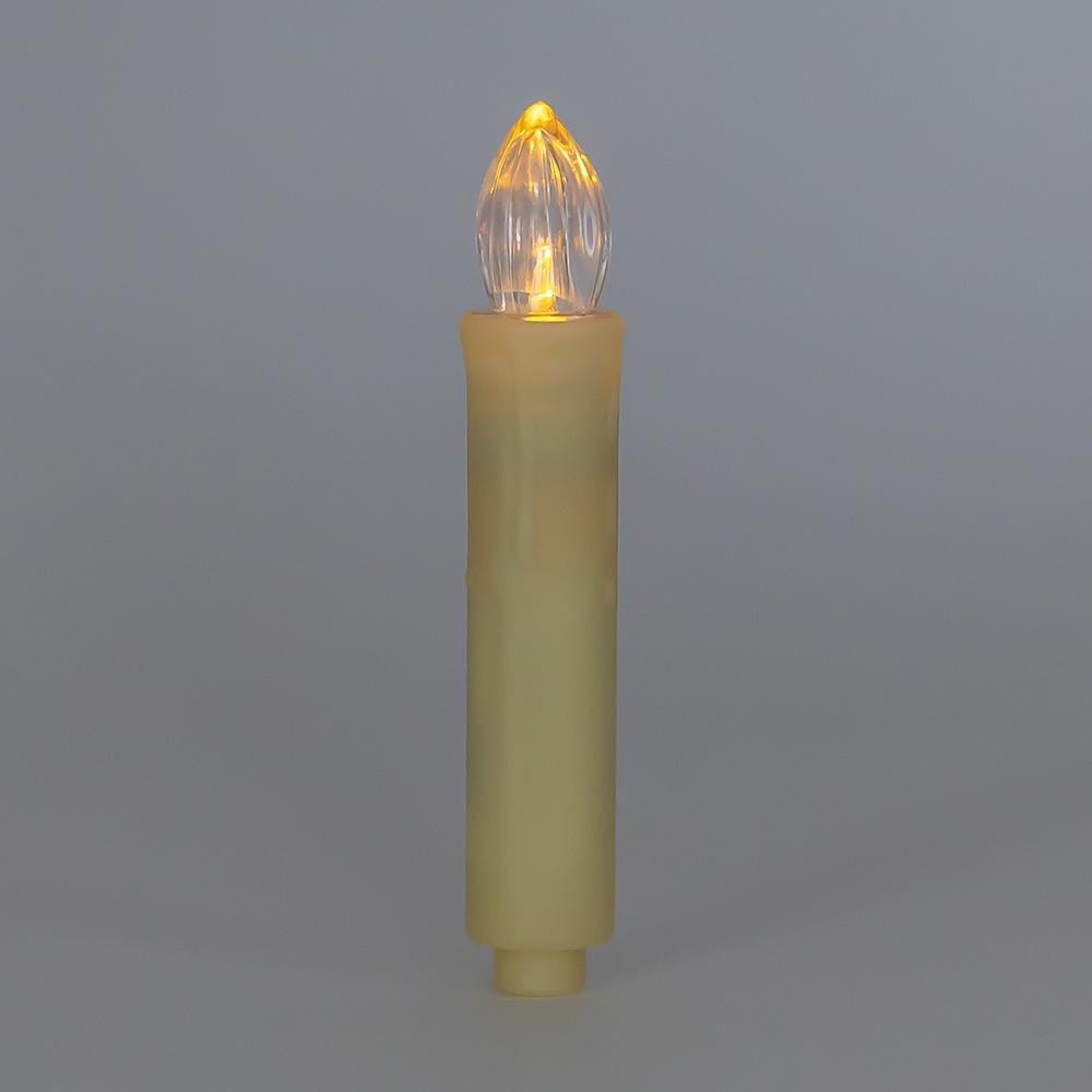 Набор свечей LED с клипсами на елку 10 см 10 шт. Айвори