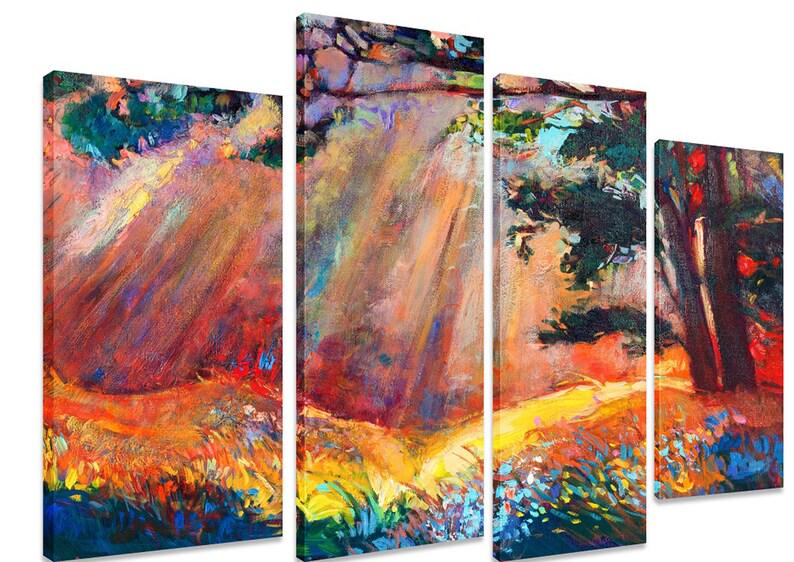 Модульная картина на холсте из четырех частей KIL Art Природа Пёстрый пейзаж 89x56 см (M4_M_367)