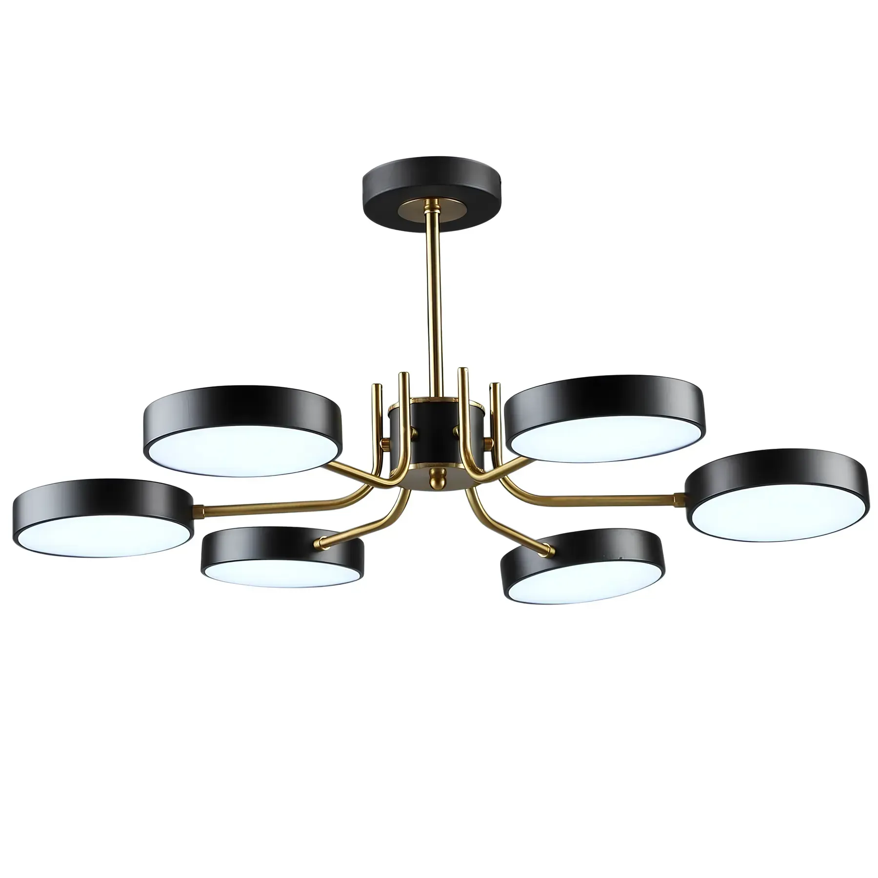 LED-люстра стельова Sirius з круглими плафонами 3000/6500К IP20 B N6371/6 72W Чорний/Мідний (28685910)