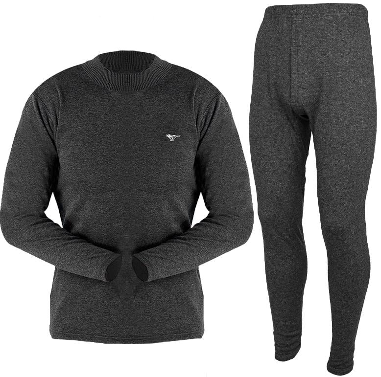 Термобелье мужское хлопковое с плотным мехом комплект кальсоны и кофта -5-25°С 3 XL Серый