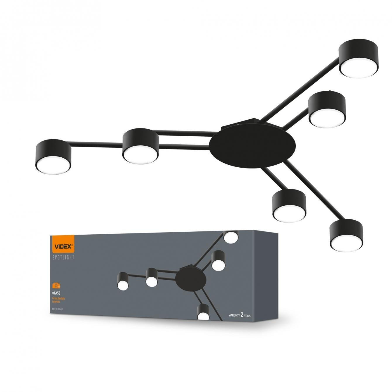 Світильник накладний Videx під лампу 6xGX53 Чорний (VL-SPF21B-B) - фото 2 Світильник накладний Videx під лампу 6xGX53 Чорний (VL-SPF21B-B) - фото 2