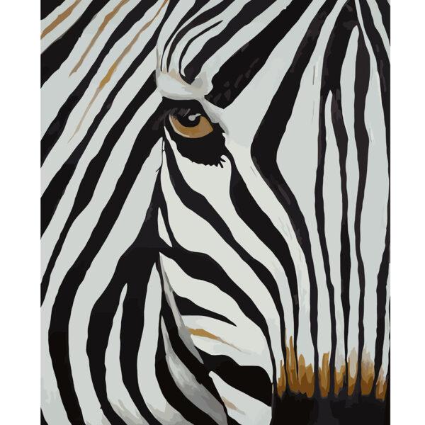 Набор для росписи по номерам Strateg Зебра 40х50 см (VA-3123-mt)
