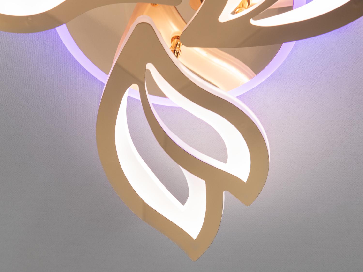 Люстра сучасна LED з пультом і підсвічуванням 55W Золотий (8165/3G LED 3color dimmer) - фото 5