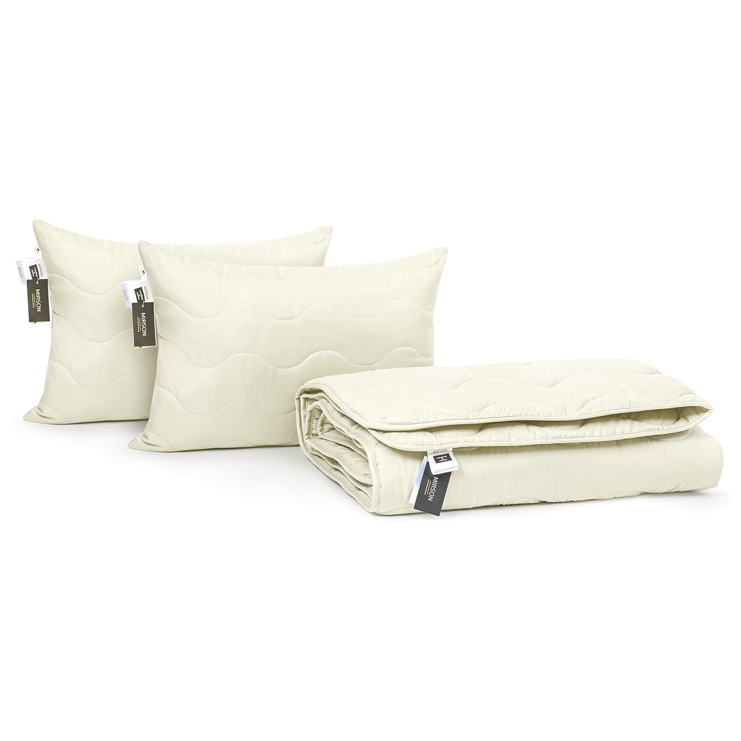 Набір антиалергенний MirSon №1704 Eco Ковдра 220х240 см/подушки середні 50x70 см 2 шт. Light creamy (2200002656184)