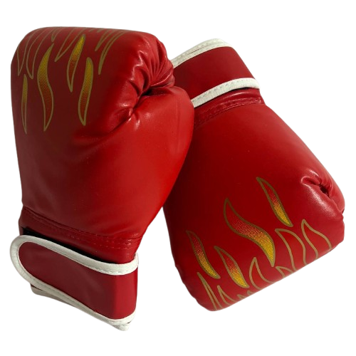 Боксерские перчатки детские Огонь 5-12 лет Красный (1170)