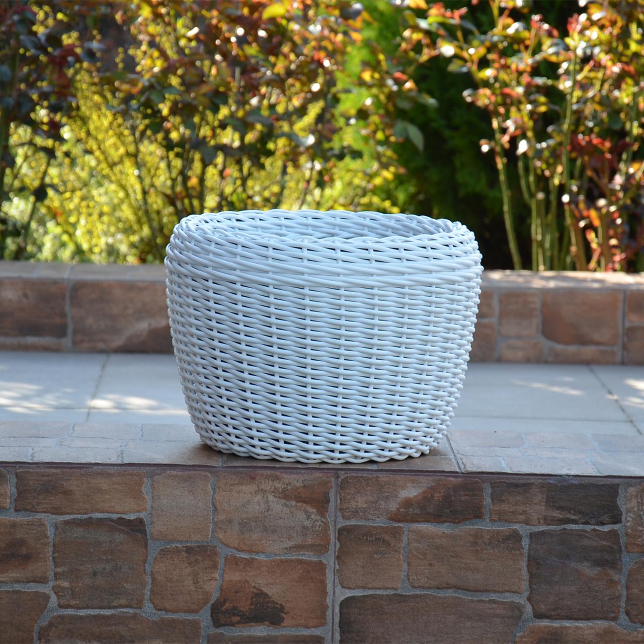 Кашпо для рослин з штучного ротангу 16 л Білий - фото 6 Кашпо для рослин з штучного ротангу 16 л Білий - фото 6