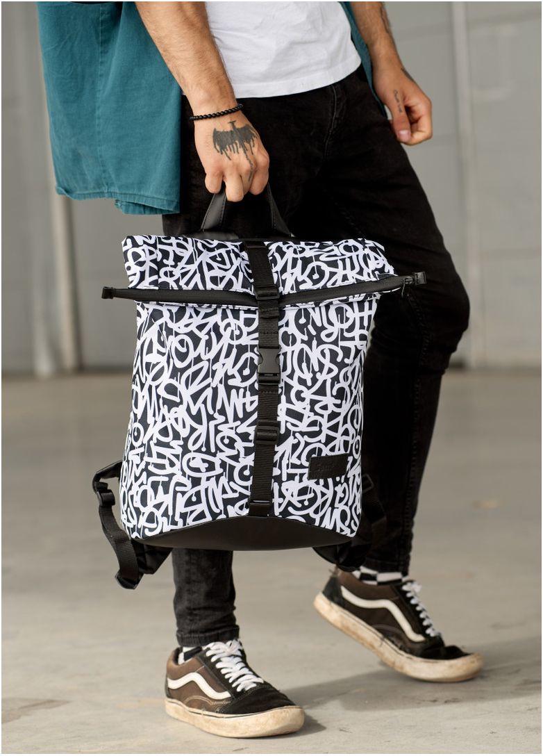 Городской рюкзак мужской роллтоп Sambag Graphity с карманом под ноутбук Черный (6230271841)