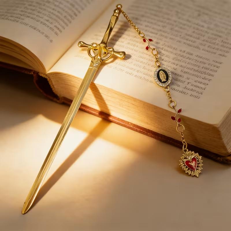 Закладка для книг металева Святий Меч 20,5 см Золотистий (37242892)