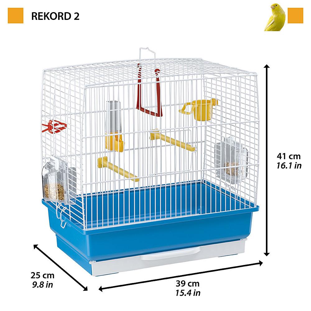 Клетка для попугаев и маленьких птиц Ferplast Rekord 2 39х25х41 см Синий (52007811) - фото 2