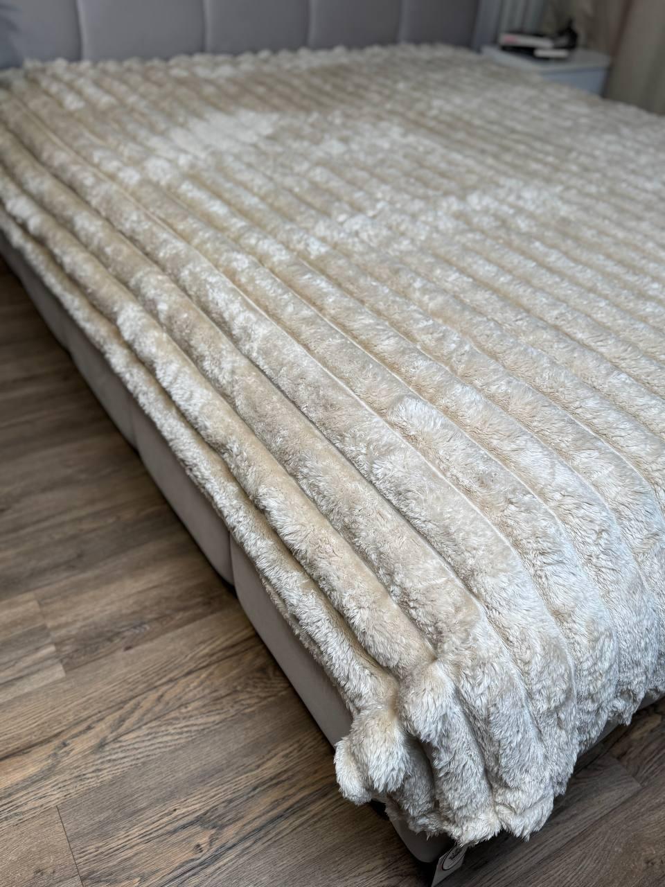 Плед плюш шарпей 200x230 см Бежевий (П4К-Am-sharp-004) - фото 6