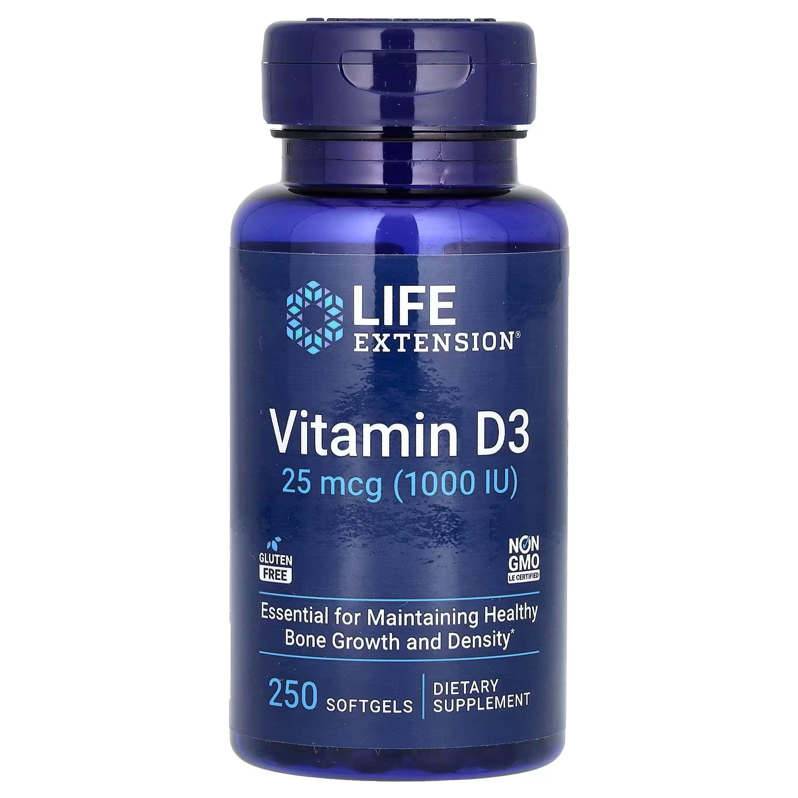 Вітамін D3 Life Extension Vitamin D3 1000 IU 250 порцій