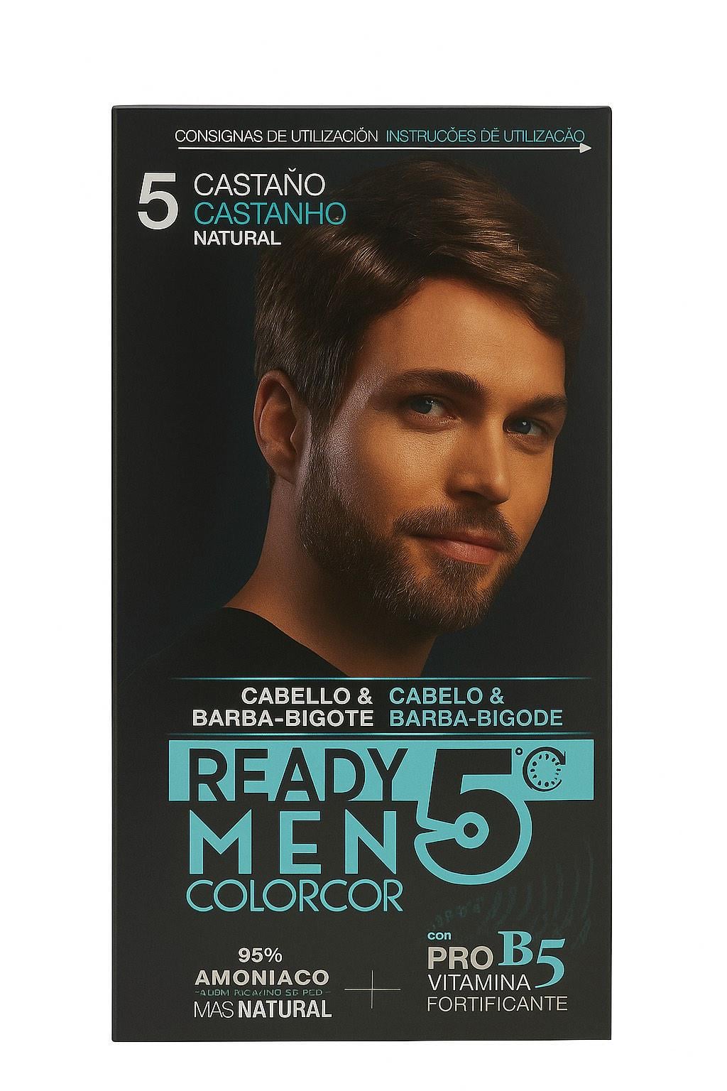 Краска для волос и бороды Ready Men Colorcor Deliplus, тон 5 Castaño Natural Натуральный каштан