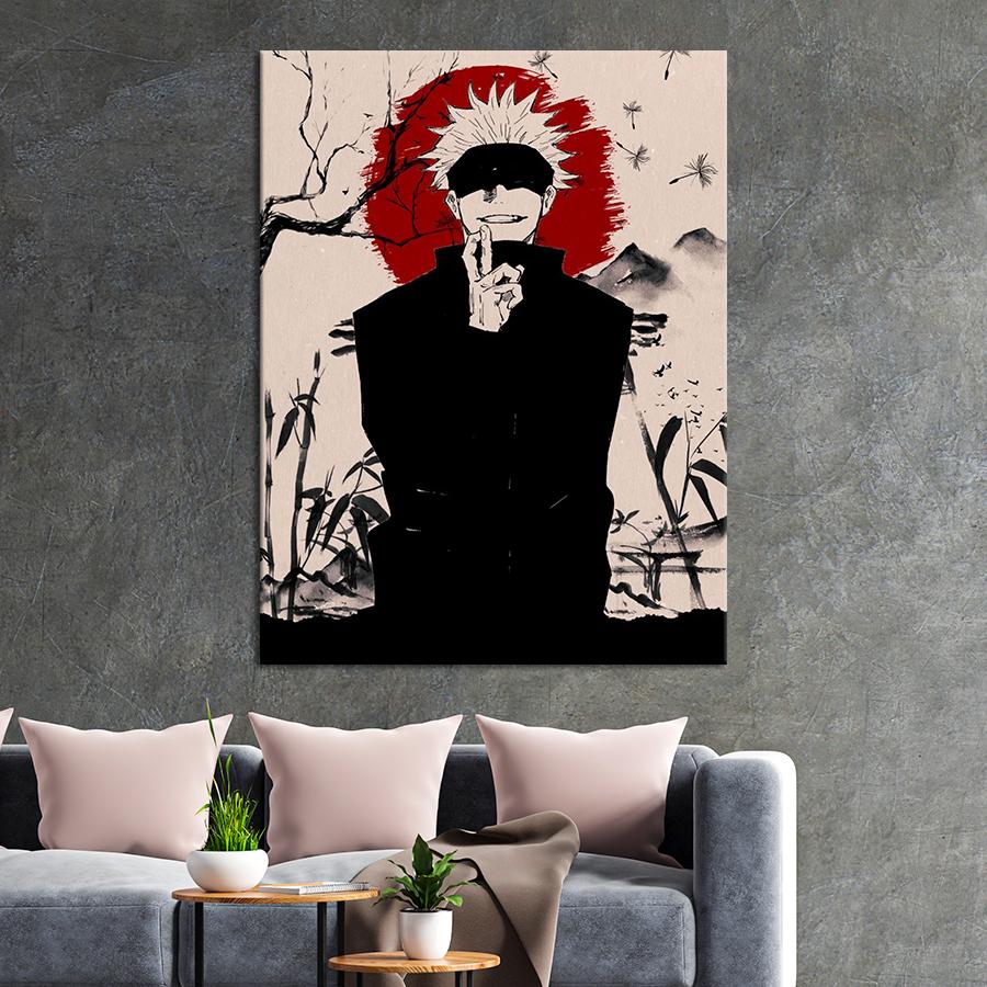 Настенний декор Сатору - герой аниме Магическая битва 80x60 см (YA-9)