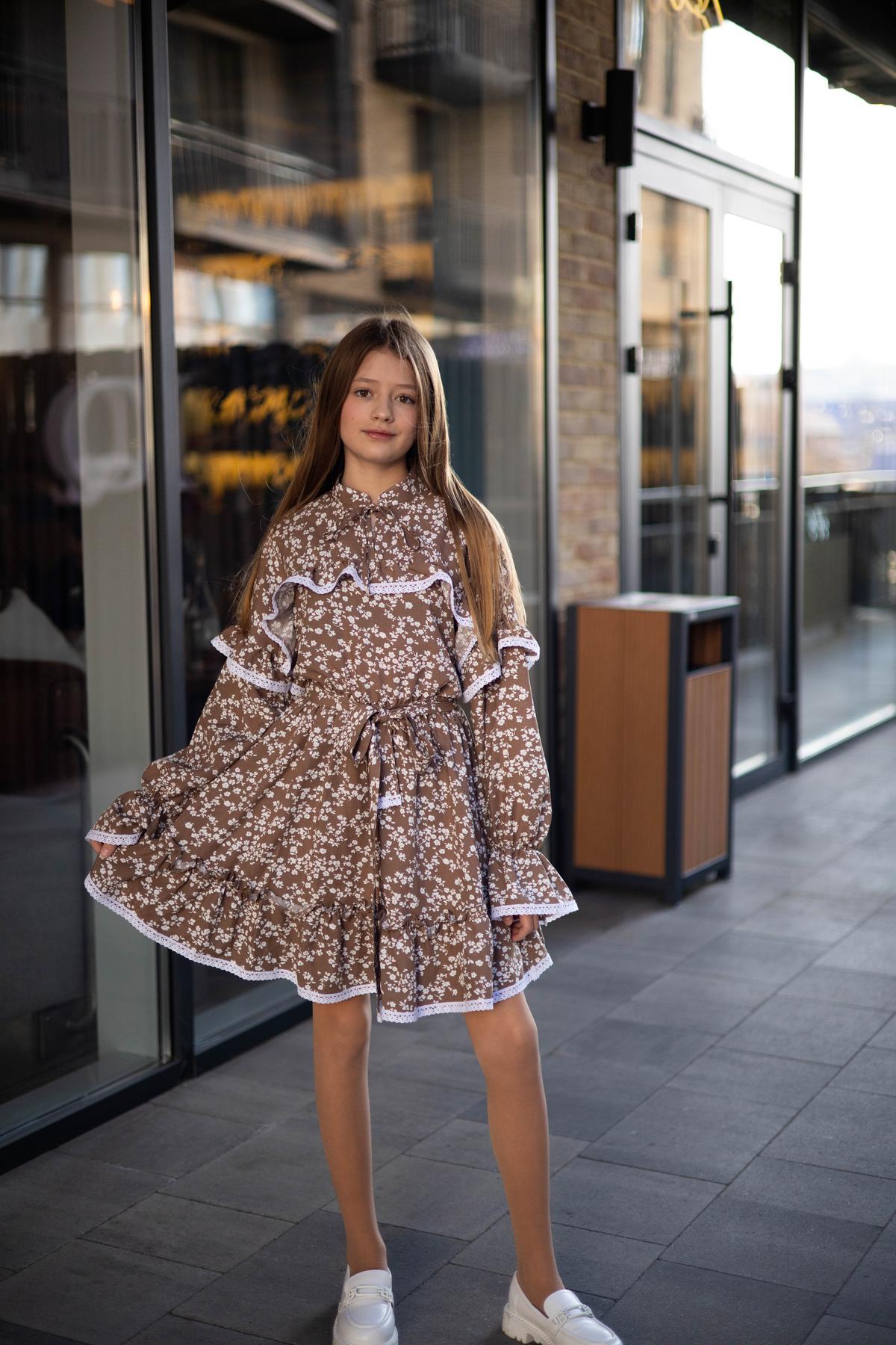 Платье подростковое из штапеля IRmAS 1256 164 см Мокко