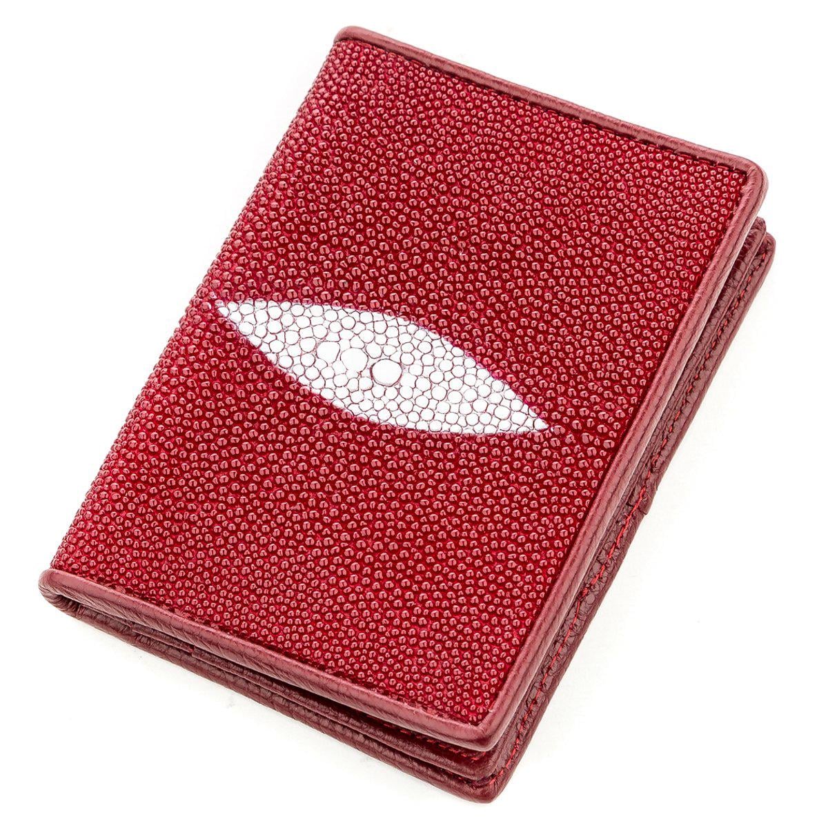 Кредитница STINGRAY LEATHER 18644 из кожи морского ската Бордовый