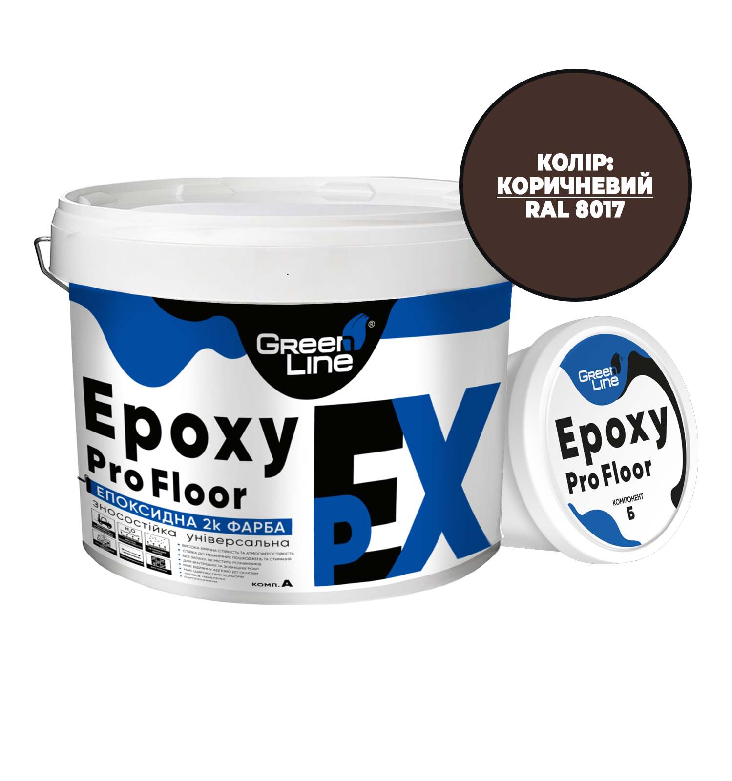 Краска эпоксидная двухкомпонентная EpoxyProFloor 18 кг Коричневый (PPUA627718Br) - фото 1 Краска эпоксидная двухкомпонентная EpoxyProFloor 18 кг Коричневый (PPUA627718Br) - фото 1