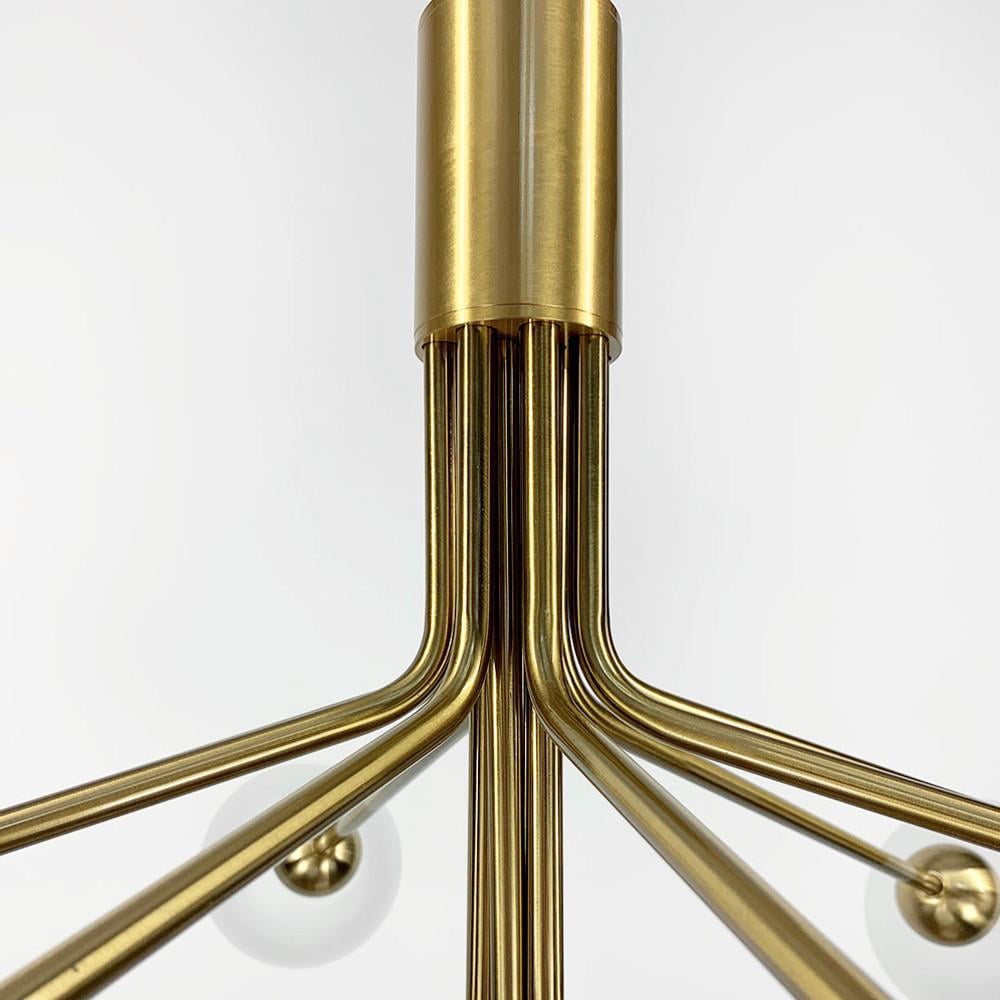 Люстра элегантная на 12 матовых плафонов Латунь (J 061/12) - фото 2 Люстра элегантная на 12 матовых плафонов Латунь (J 061/12) - фото 2