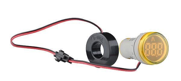 Светосигнальная арматура АСКО-УКРЕМ с индикатором тока серии U-ADM-A круглая ᴓ22 мм Желтый (00000055206)