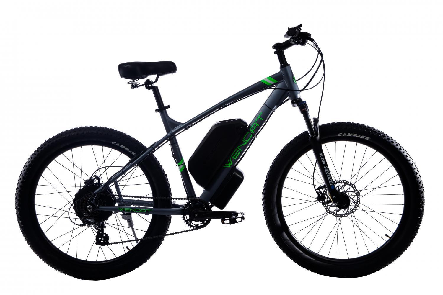 Электровелосипед Wendat MTB с гидравлическими тормозами 27,5"/19" 48V 24Ah 750W Серо-зеленый (13247497)