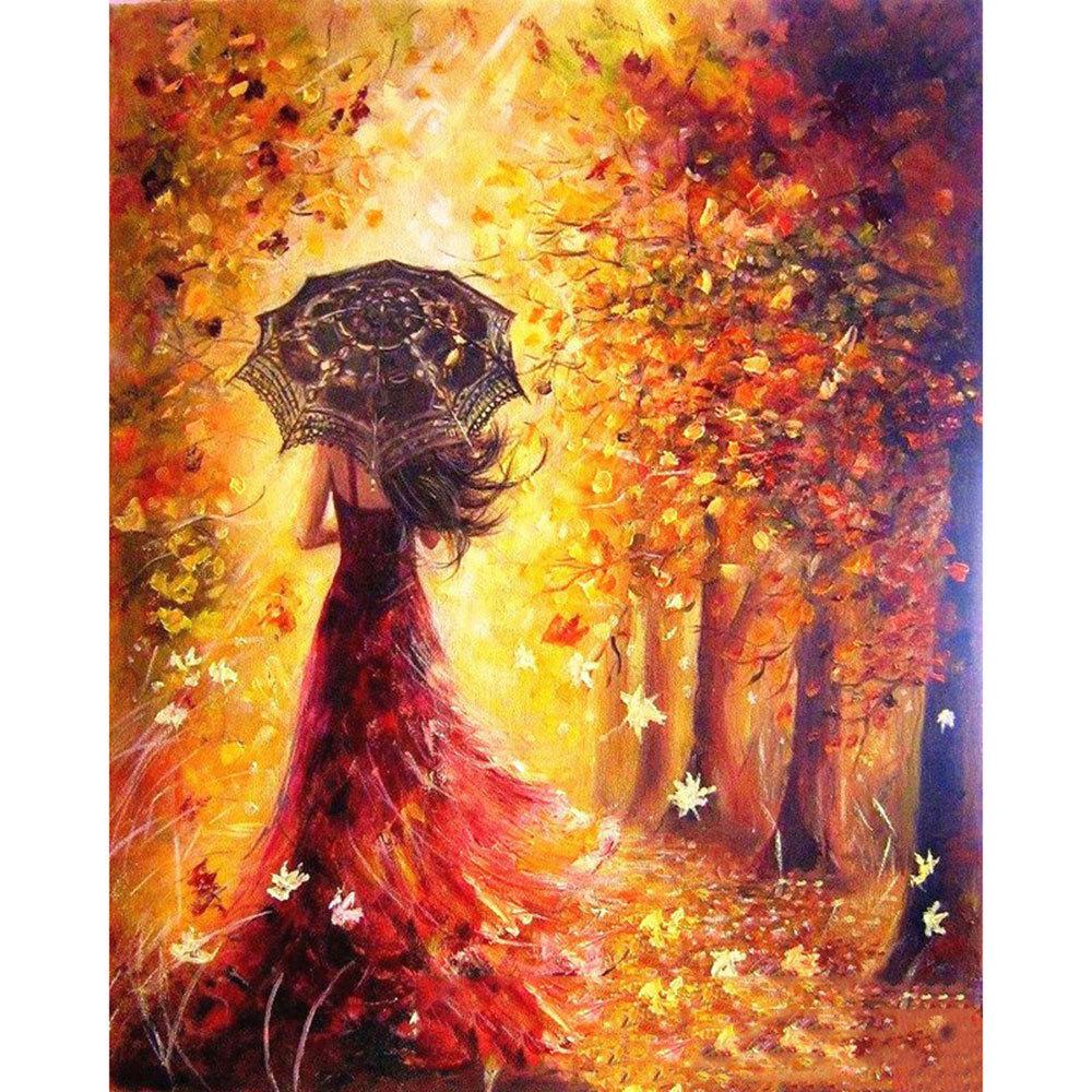 Алмазная мозаика Грация осени 30x40 см с рамкой 41x31x25 см (H8443)