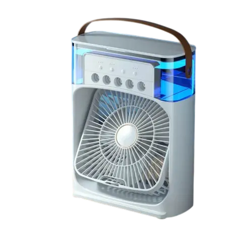 Вентилятор з підсвіткою CX-39 з шкіряним ремінцем Білий (GR-04460)