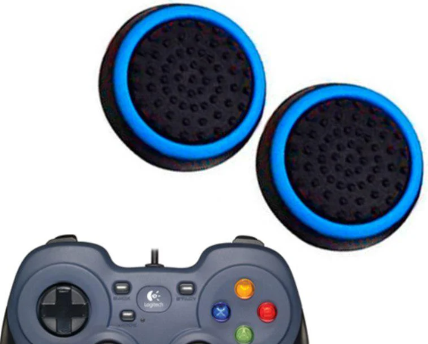 Накладки для геймпада силіконові Logitech F310 2 шт. Чорний/Бірюзовий (458338734)