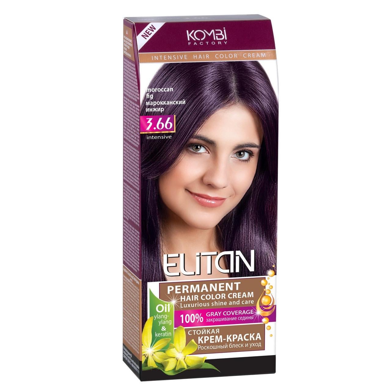 Крем-краска для волос стойкая ELITAN intensive and natural color 3-66 Марокканский инжир (2185062281)