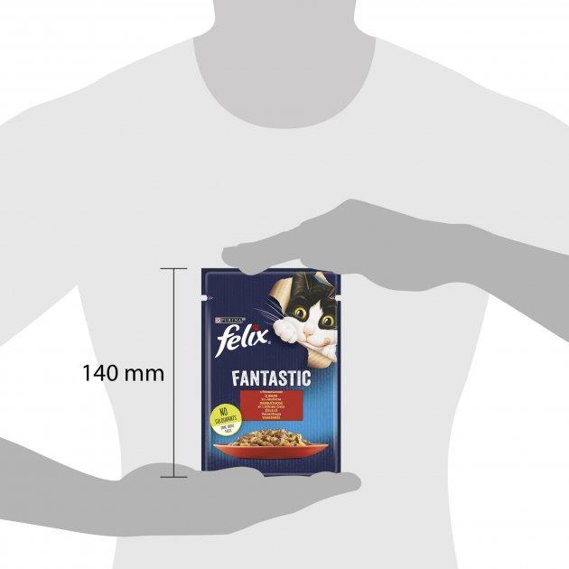 Корм вологий Felix Fantastic для дорослих котів шматочки в желе з яловичиною 85 гр 78 шт. (10770710) - фото 2 Корм вологий Felix Fantastic для дорослих котів шматочки в желе з яловичиною 85 гр 78 шт. (10770710) - фото 2